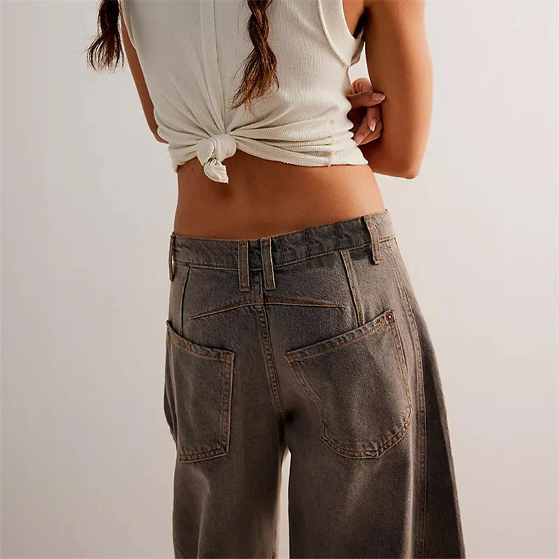 Mid-Rise Barrel Jeans