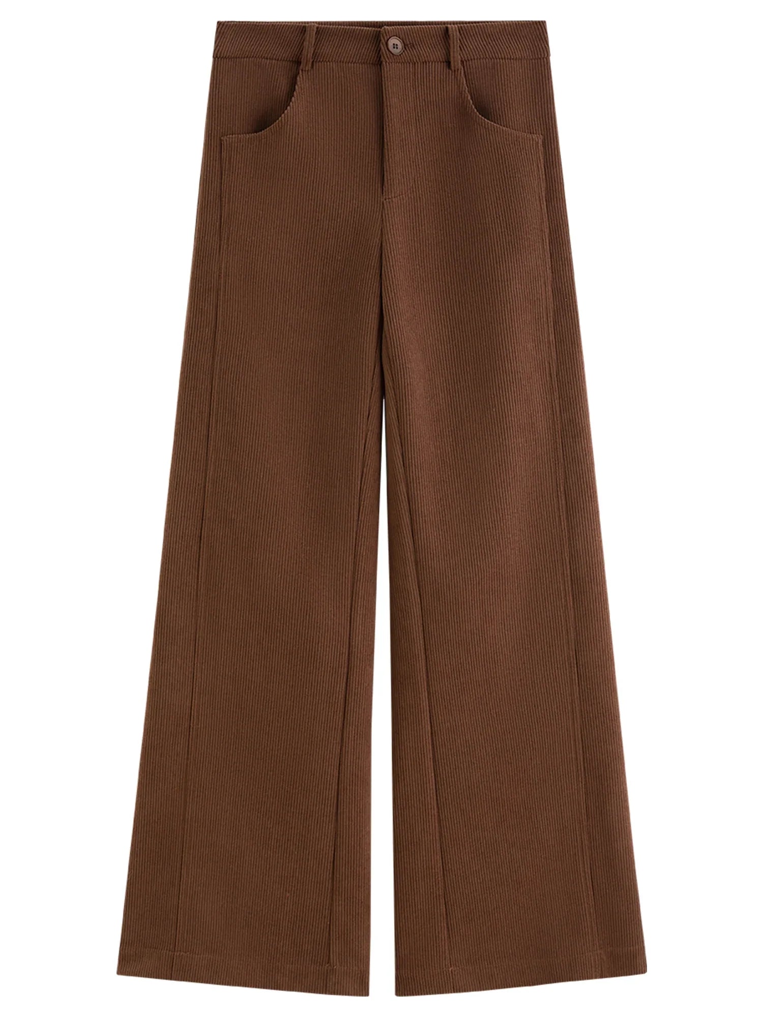 Casual Herringbone Fabric Pants