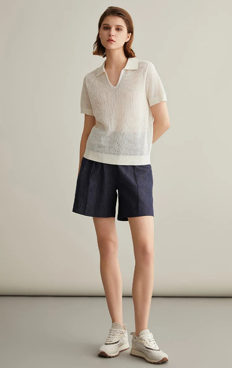 Linen Silk Polo Shirt