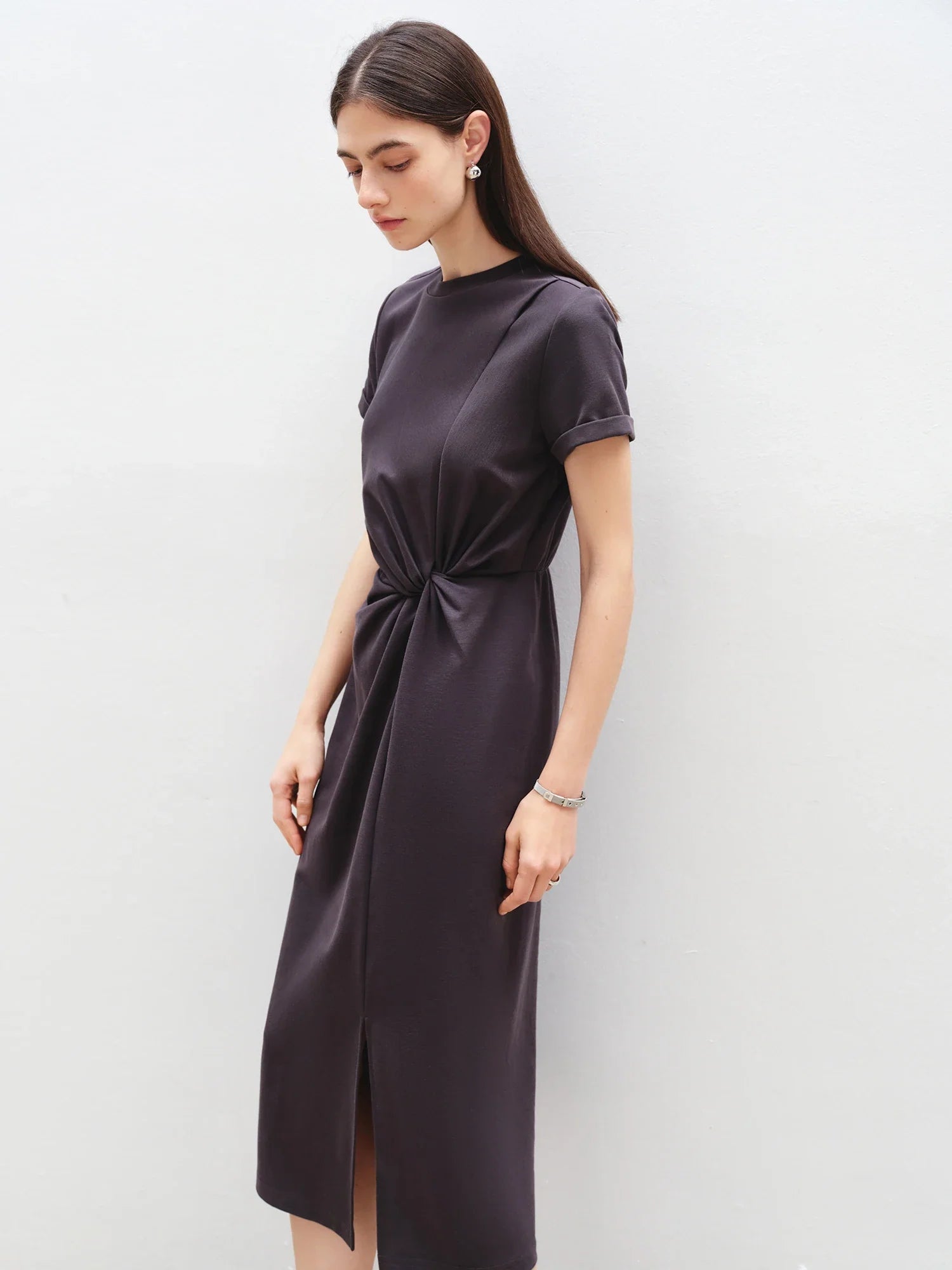 Casual Twisted Midi Dress