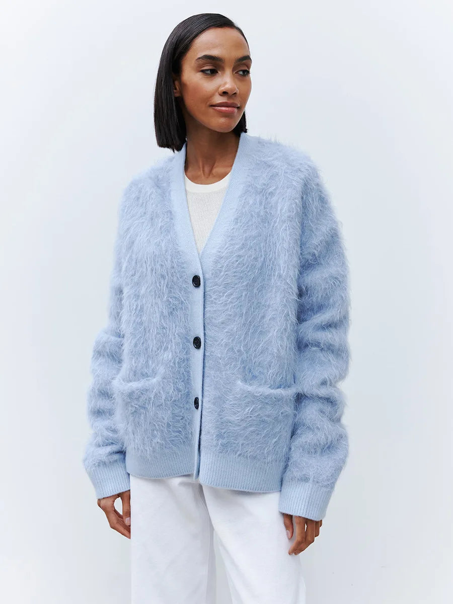 Loose Cardigan With Fur