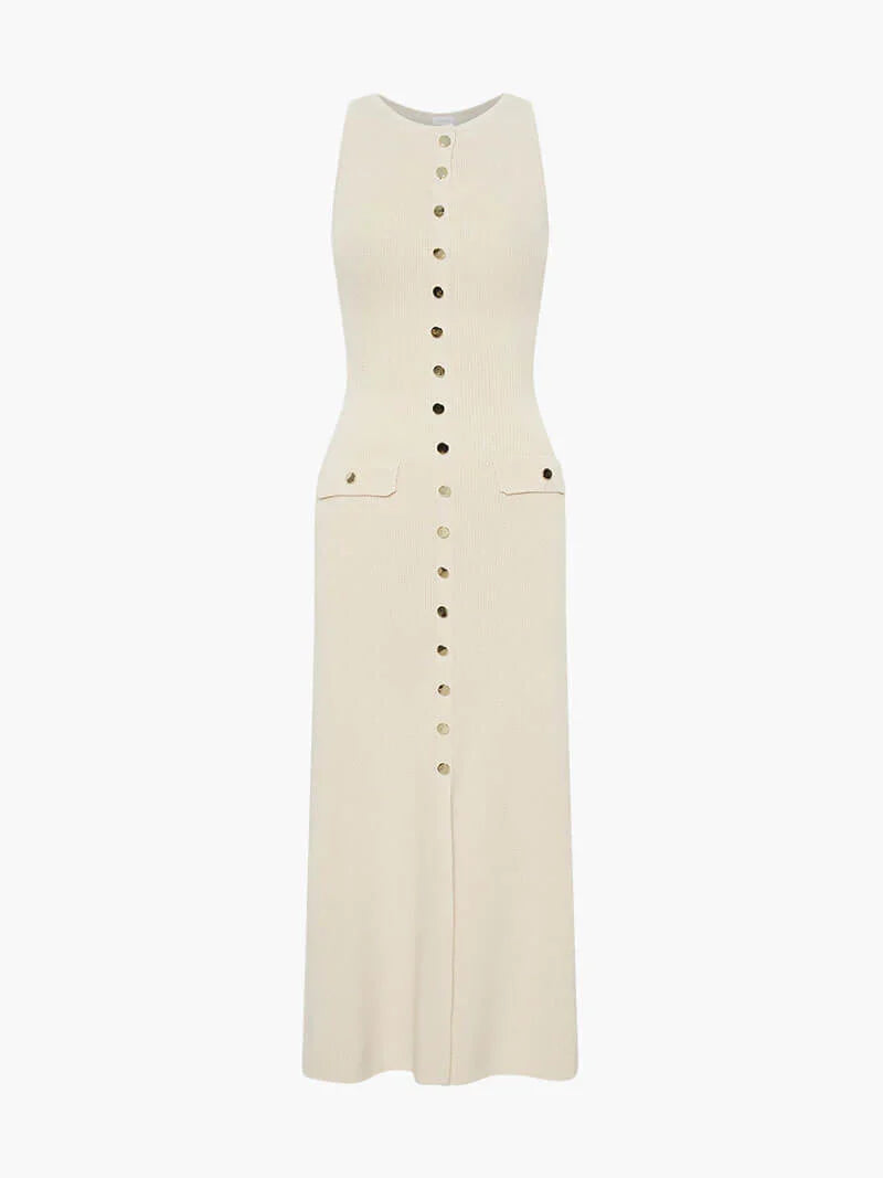 Elegant Knitted Sleeveless Maxi Dress