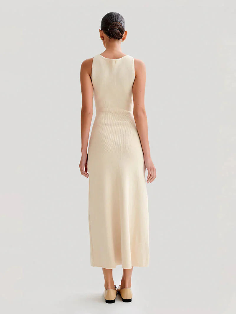 Elegant Knitted Sleeveless Maxi Dress