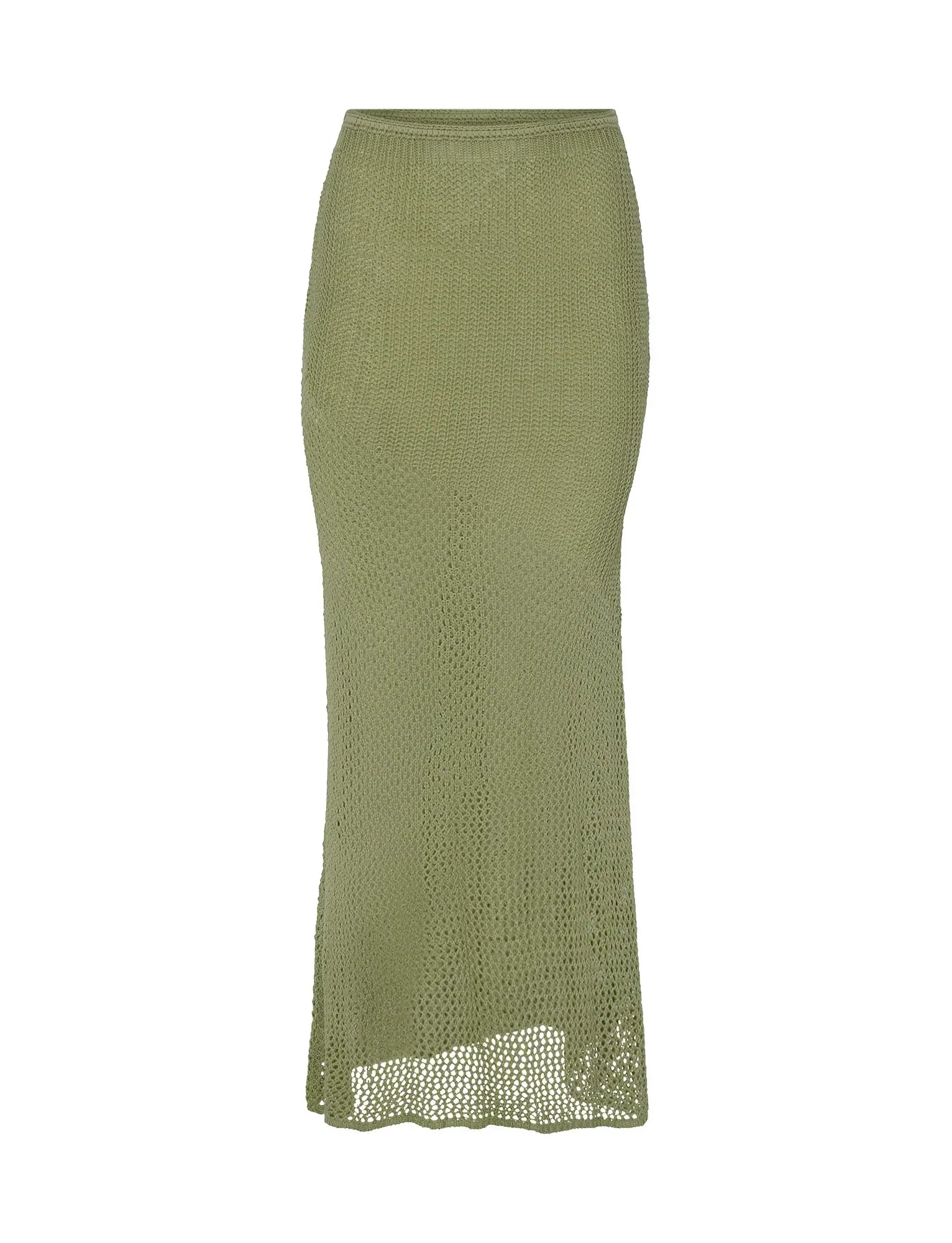 Knitted summer set with top and skirt