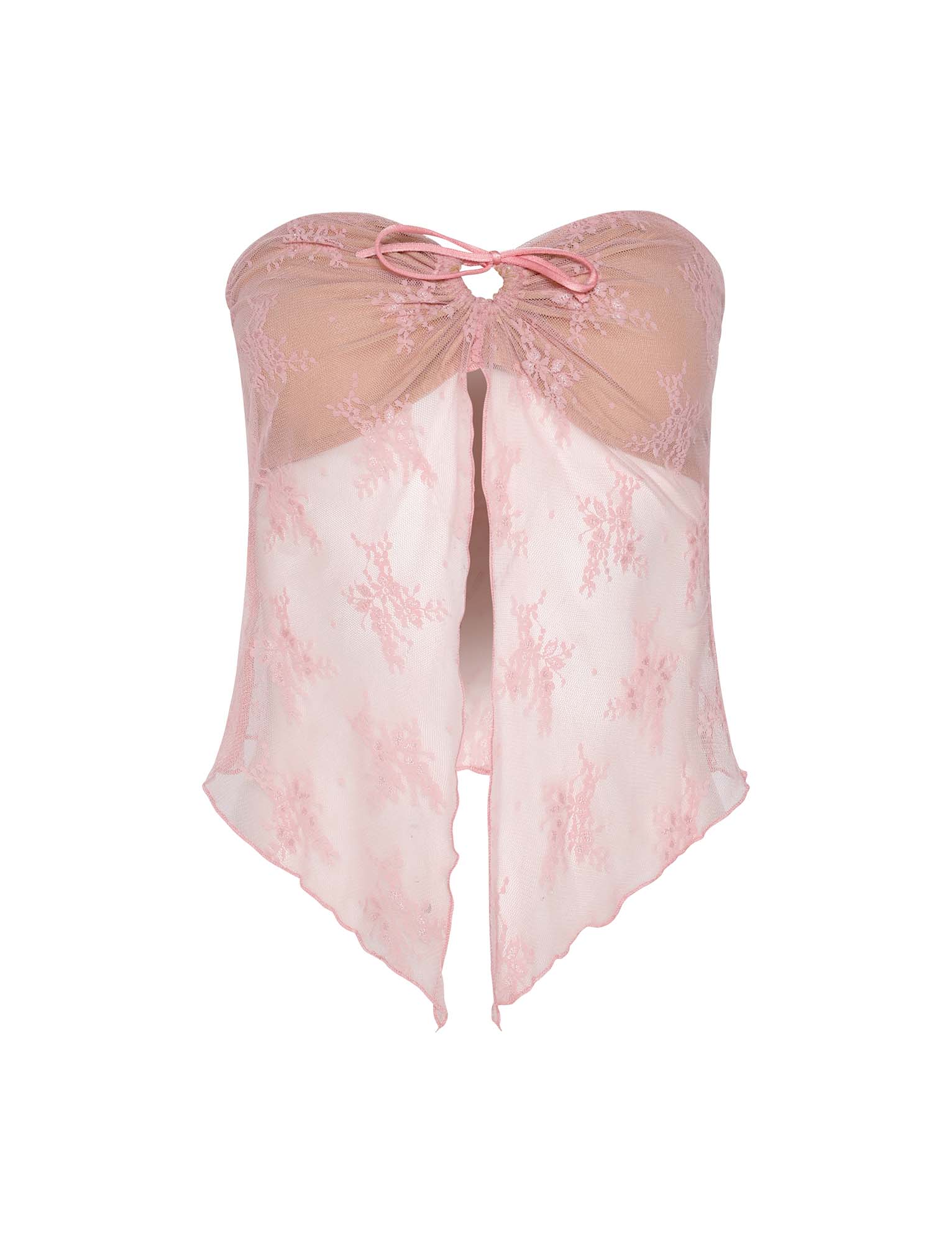 Elegant translucent top with skirt