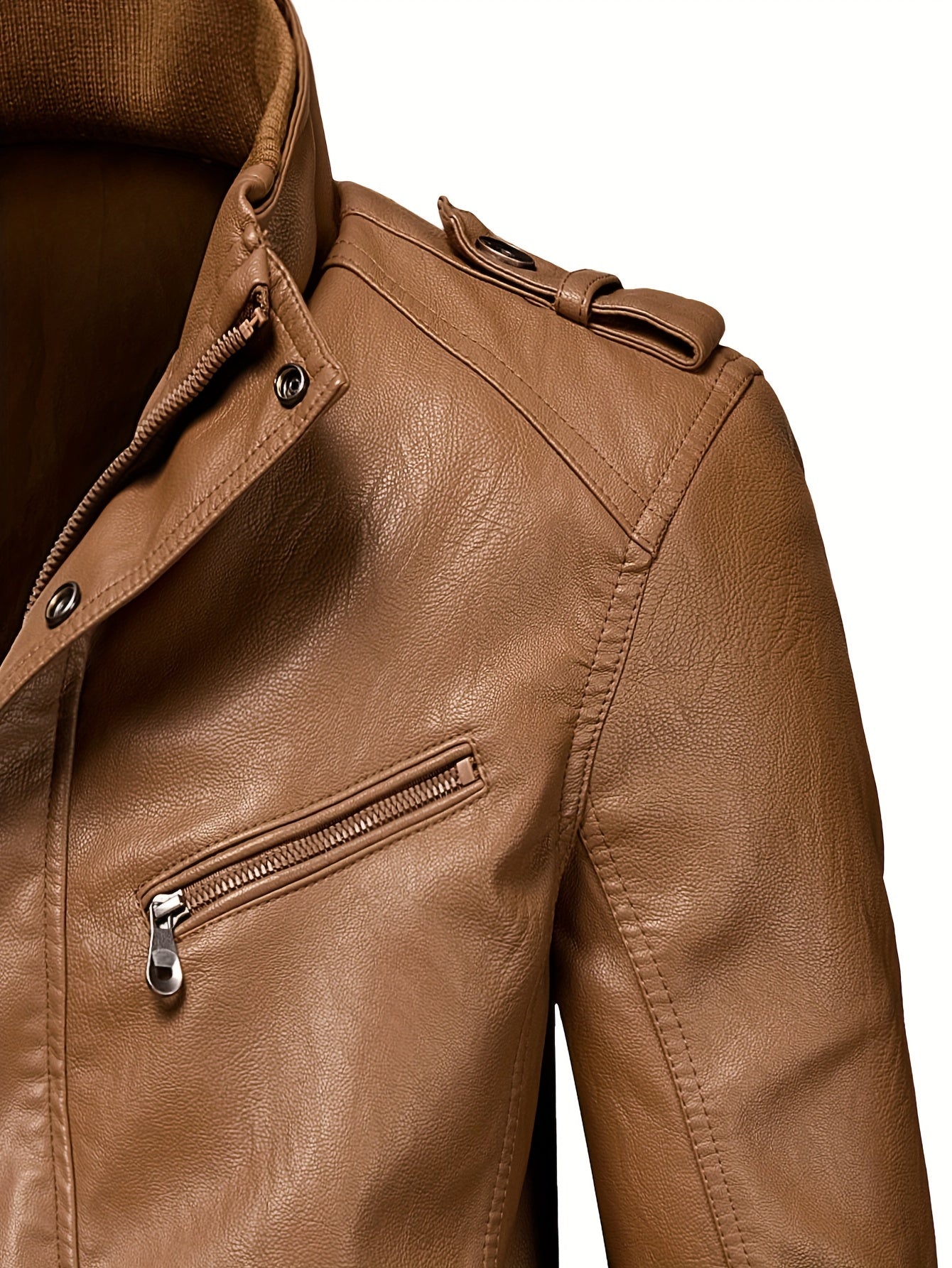 Long leather jacket for men
