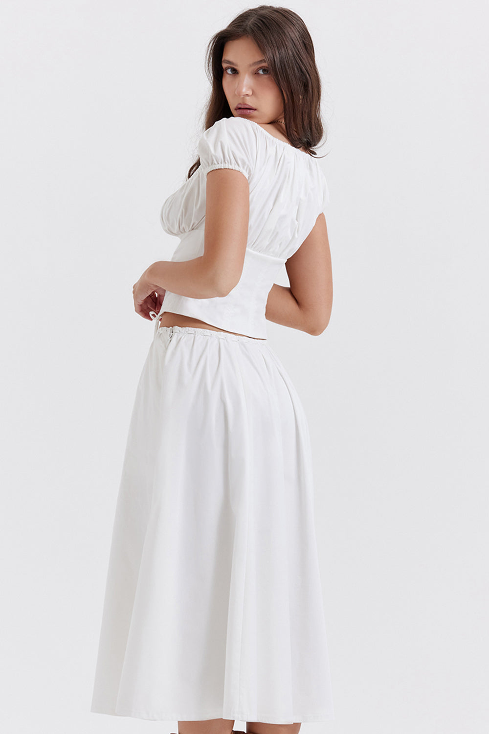 Pleated top with midi skirt