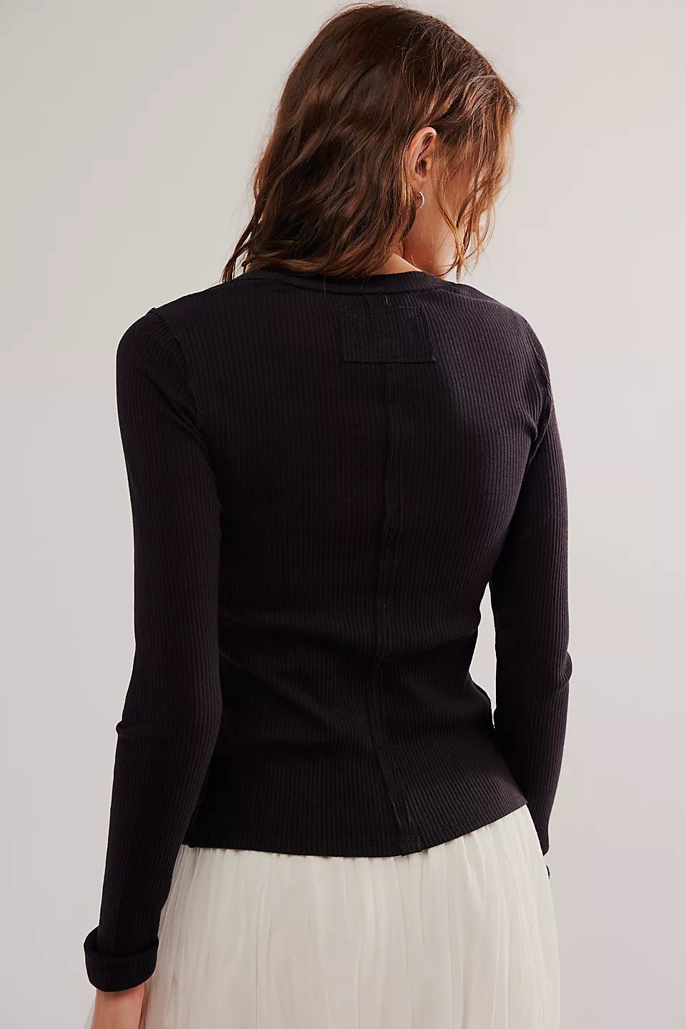 Round Neck Ribbed Cardigan