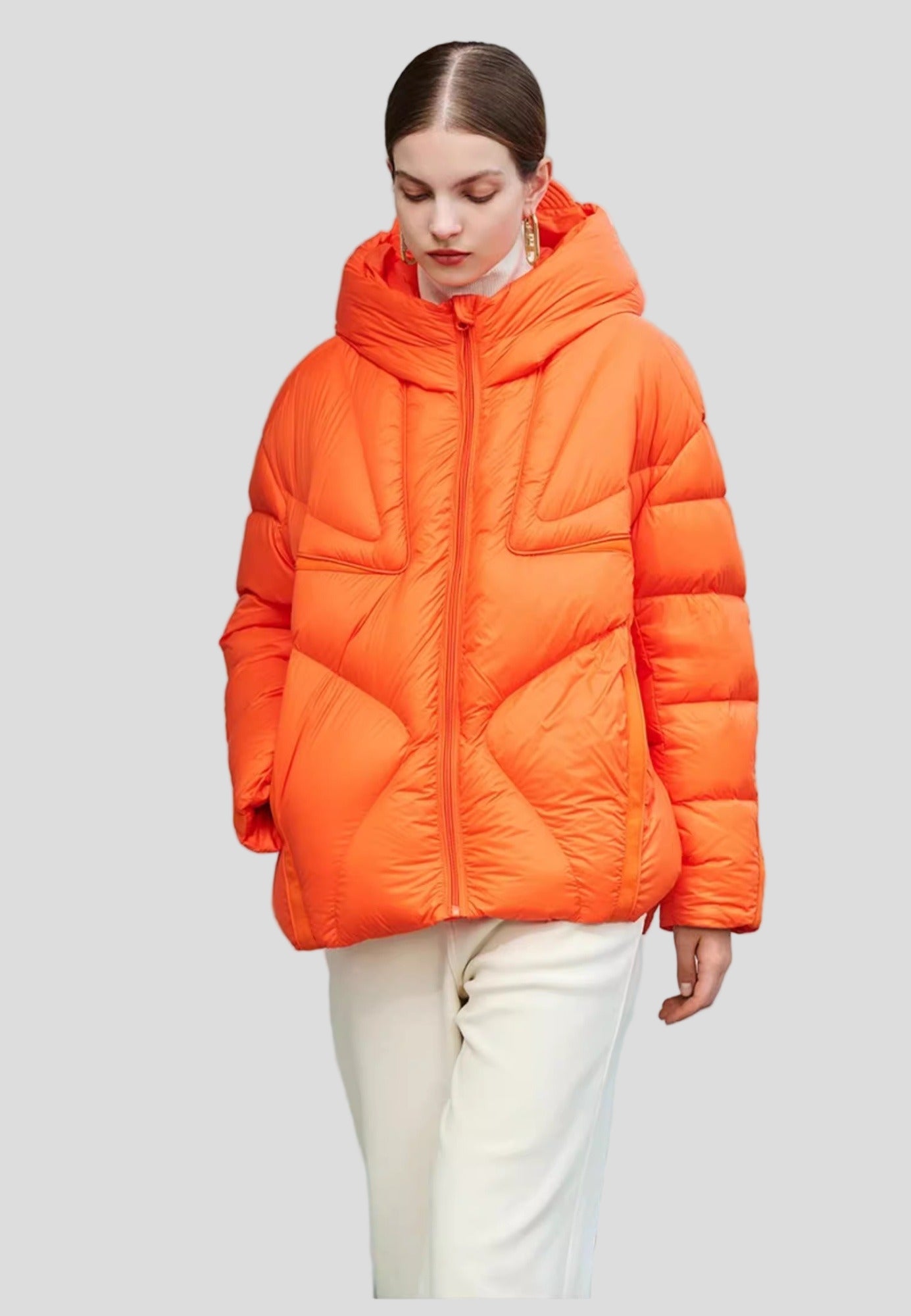 Orange Short Jacket With Texture