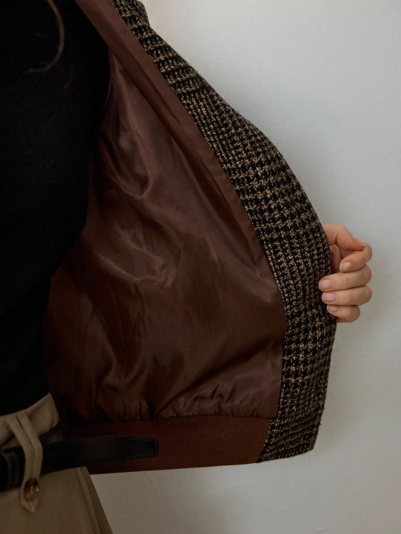 Elegant Woven Lapel Slim Jacket