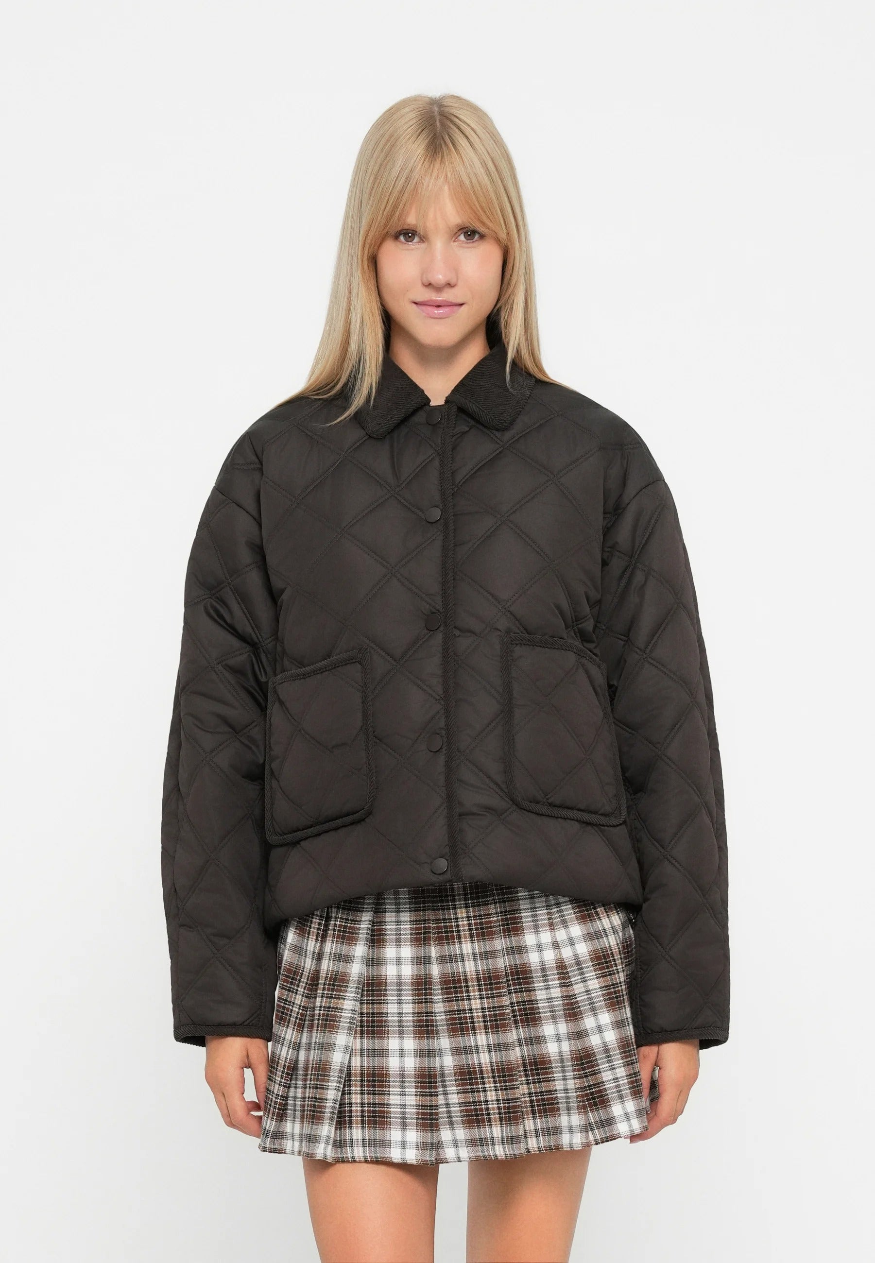 Short Textured Dark Brown Jacket