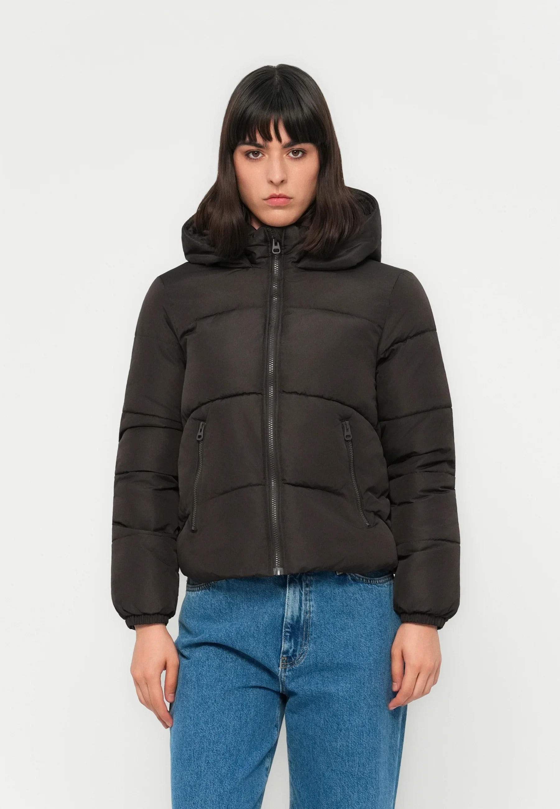 Short Black Jacket with Hood