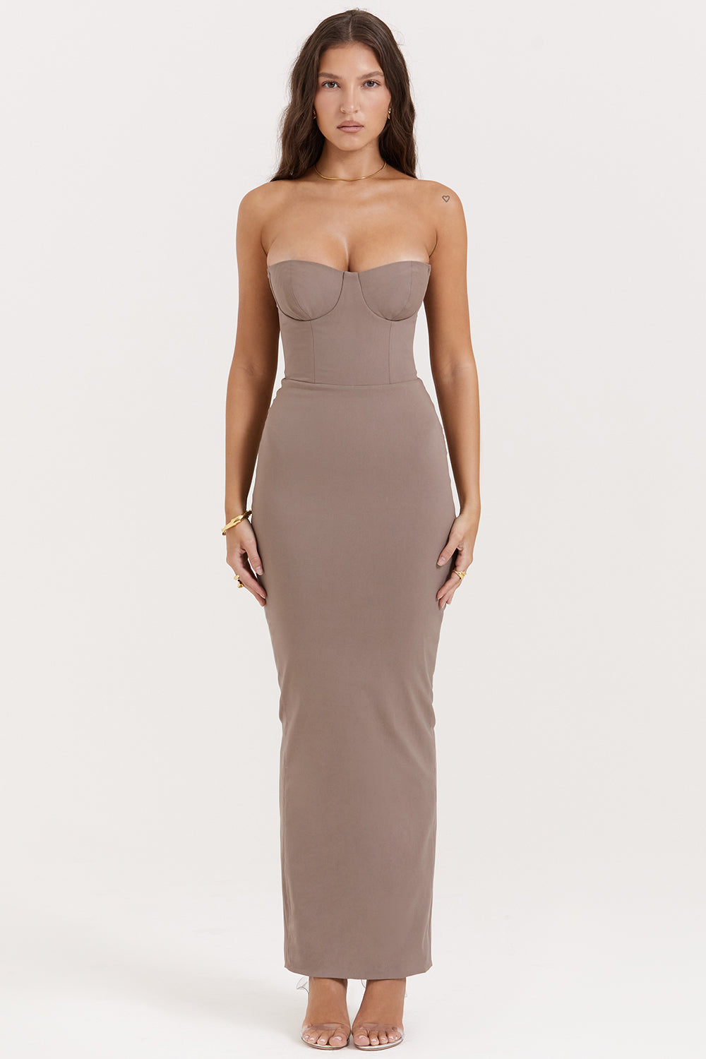 Strapless corset maxi dress