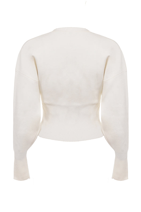 White knitted cardigan with pants