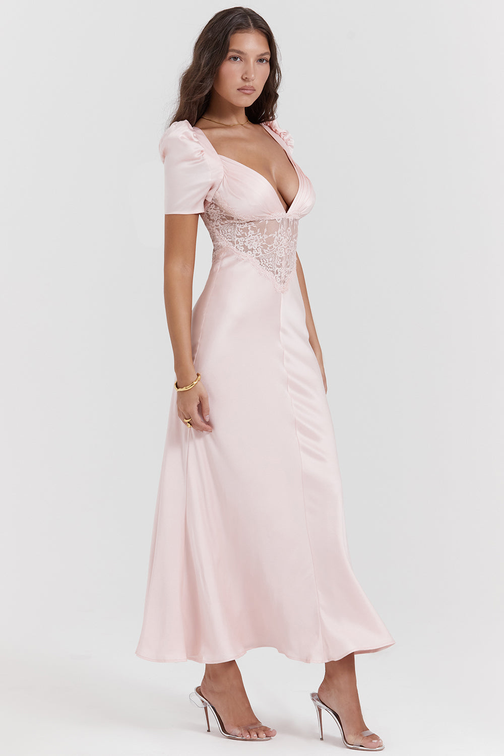 Pure silk and lace dress