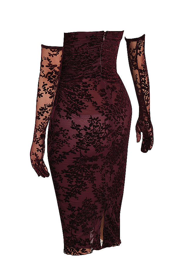 Black cherry colored corset dress