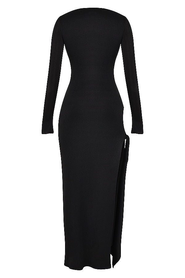 Black cut out maxi dress