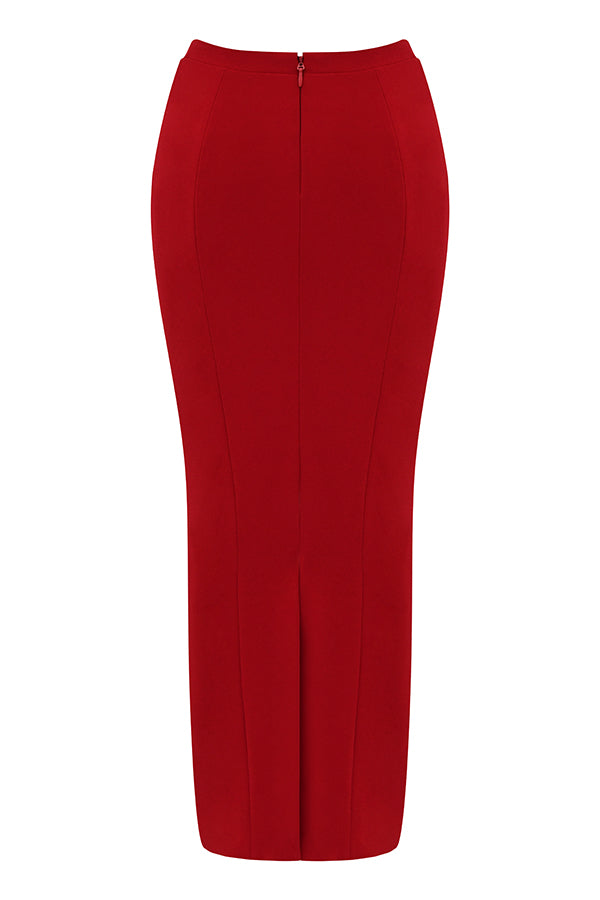 Deep cut corset with maxi skirt