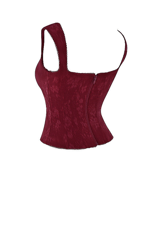 Merlot floral corset
