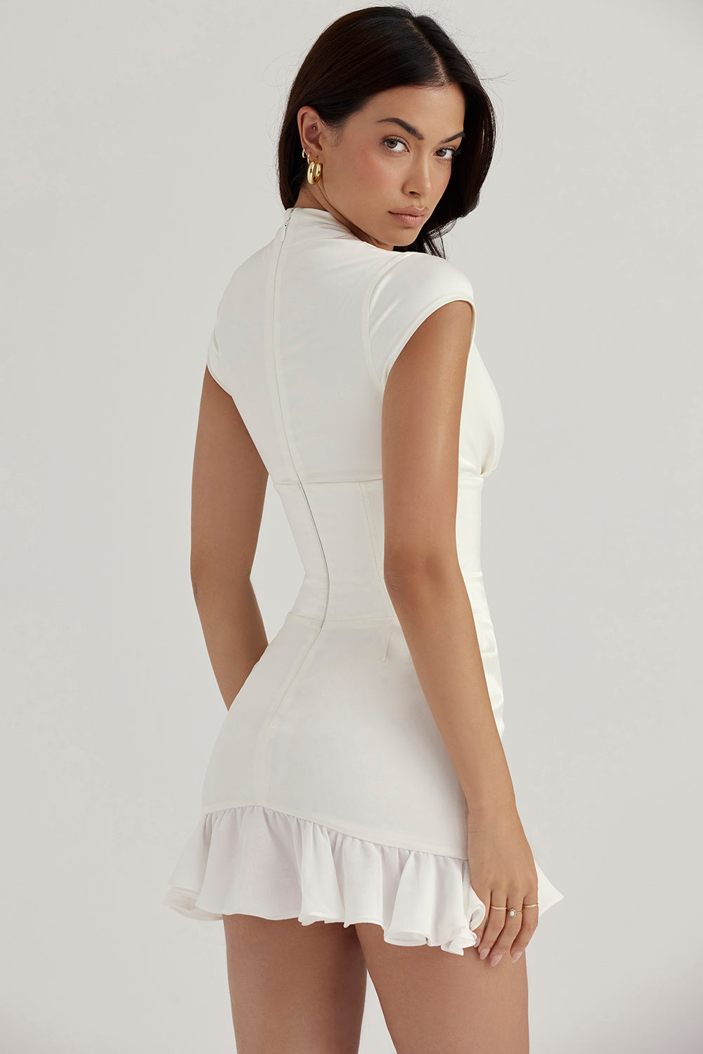 Corset dress with ruffles