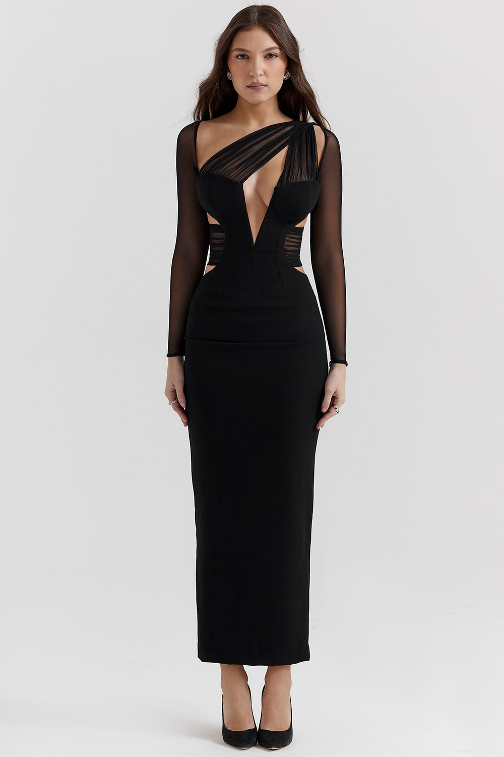 Plunging maxi dress