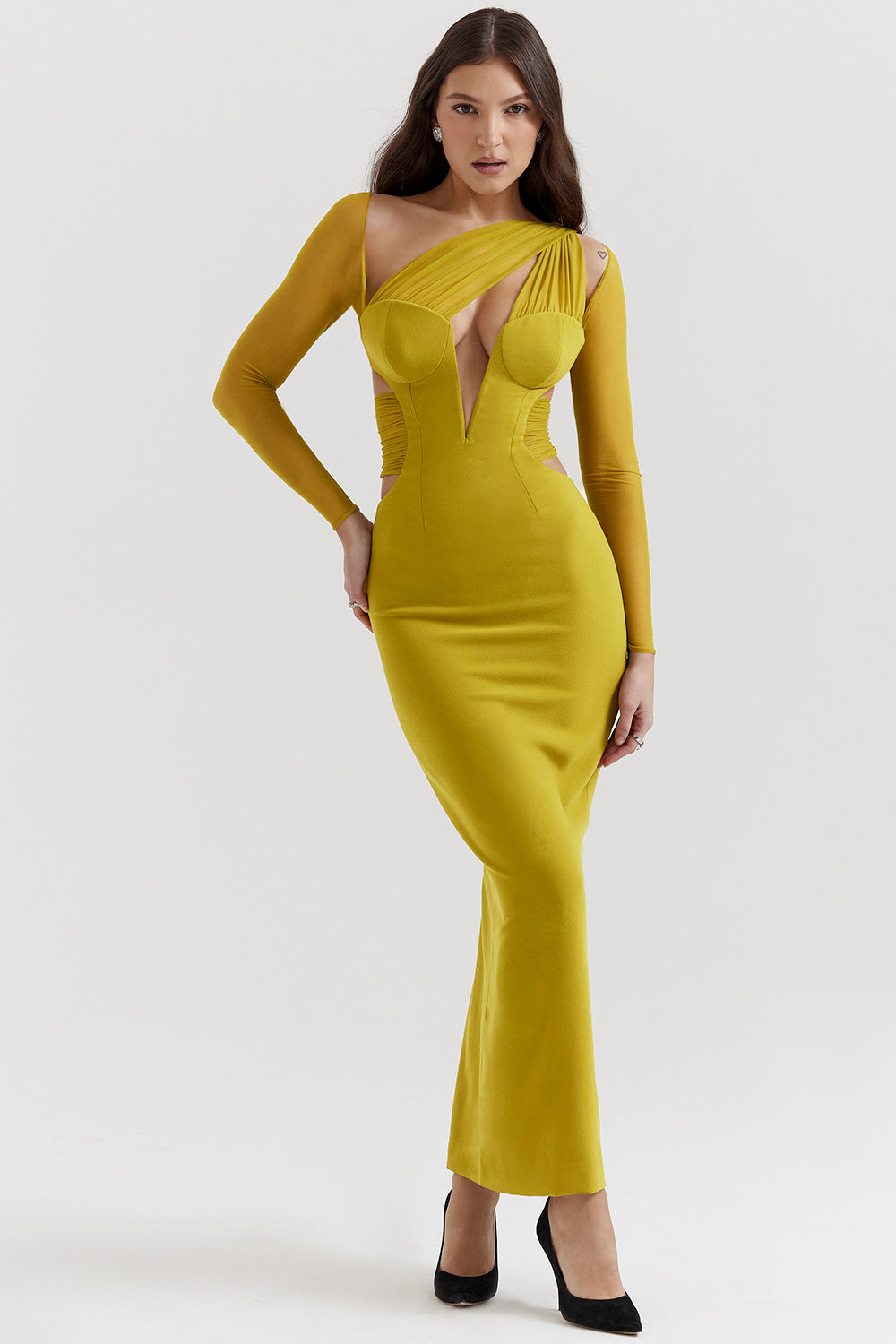 Plunging maxi dress